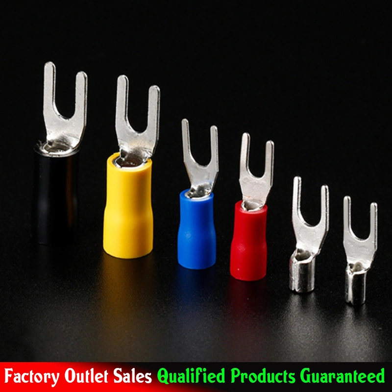 Sv1.25-5.5 Fork Type Battery Cable Terminal Connector Insulated Spade Terminal Lugs Battery Terminal Connectors
