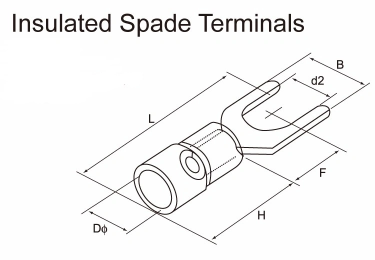 U Type Spade Electrical Crimp Insulated Terminal Bullet Connector 20A Fork Pre-Insulated Cable Block Lug Ring End