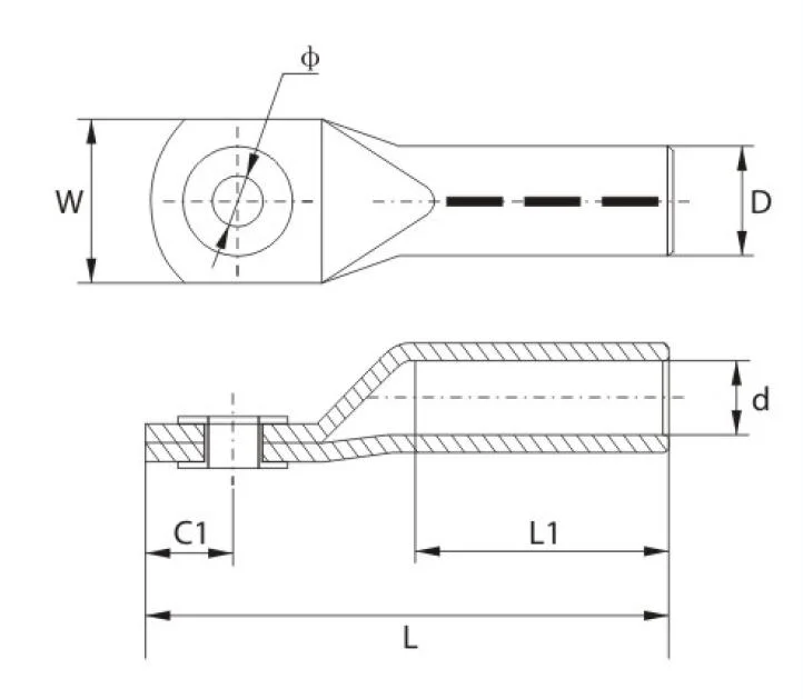 Hot Sale Dtl-3 Tin-Plated Bimetallic Cable Lug Brass Terminal Connector Cable Crimping Terminal