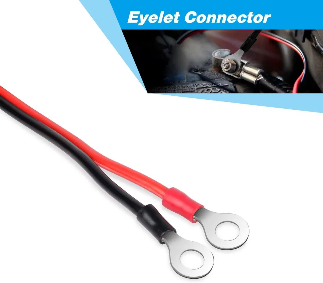 60cm, 100cm, 180cm Length Car Battery Cable with Eyelet Ring Terminal, 100A Crocodile Clip Connection Booster Jumper Cable Suitable for Auto Vehicle