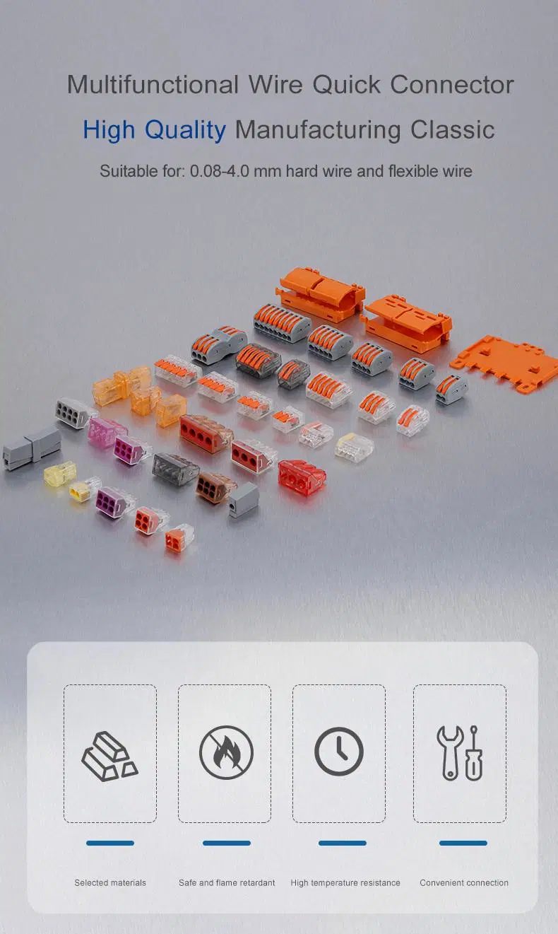 Wholeshaler High Quality 20.5*16.6*14.5mm 4 Pin Integrated Circuit Spade Terminals Connectors