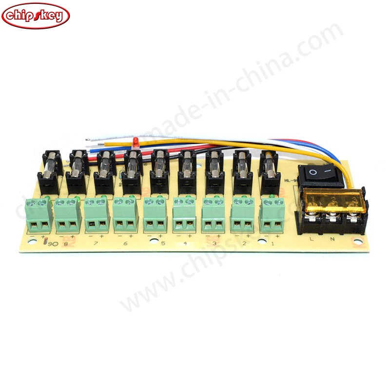 #Ckw10265 12V 24V DC Power Distribution 9-Way PCB Board Terminal Block for Switching Power Supply Electricity Current Wiring LED Switch