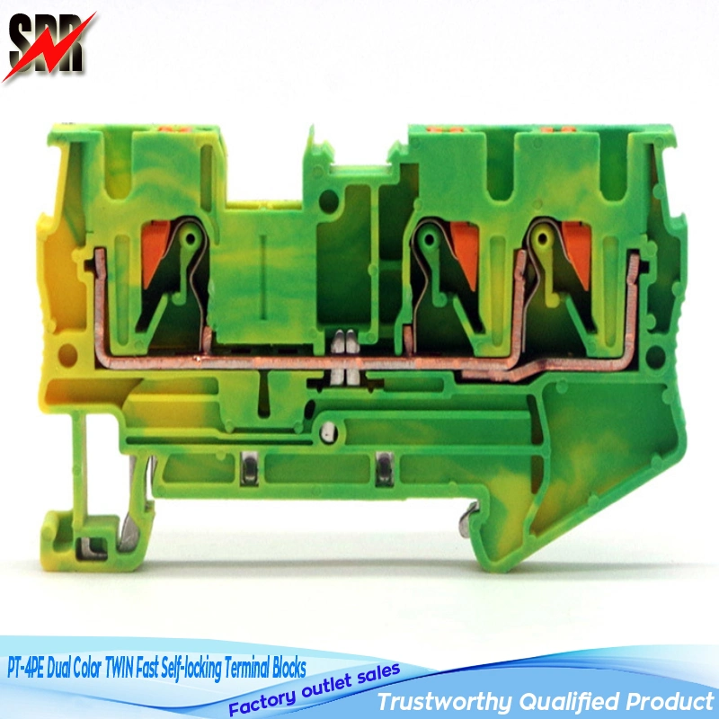 PT-4PE Dual Color Twin Fast Self-Locking Terminal Blocks