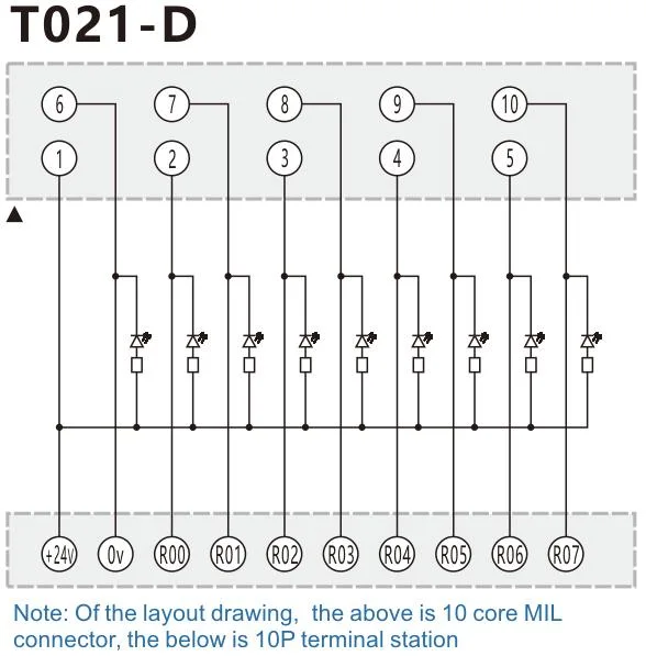 Siron T021-D 8-Bit Conversion Two-Way Connection Terminal Block Breakout Board with Indicator Light