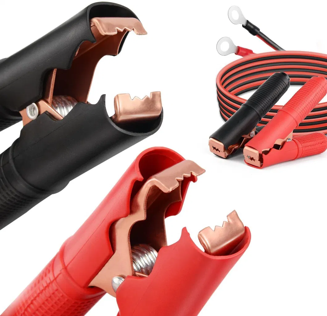 60cm, 100cm, 180cm Length Car Battery Cable with Eyelet Ring Terminal, 100A Crocodile Clip Connection Booster Jumper Cable Suitable for Auto Vehicle