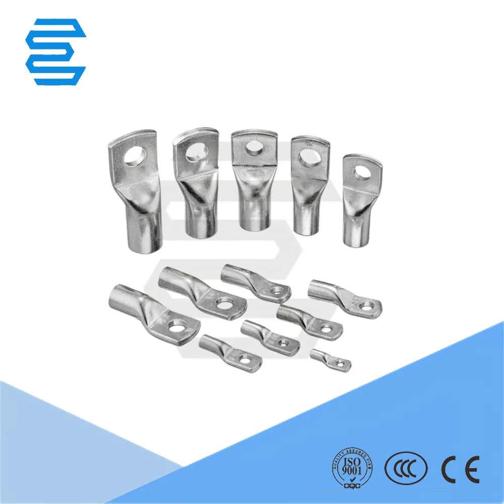 DIN Type Aus Tinned Cable Lugs Copper German Standard Round Type Electrical Ring Tube Terminal Cable Shoes