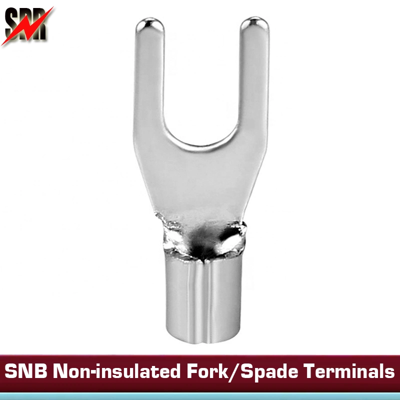 Snb Series Bare Copper Connecting Wire Terminal Non-Insulated Fork/Spade Terminals