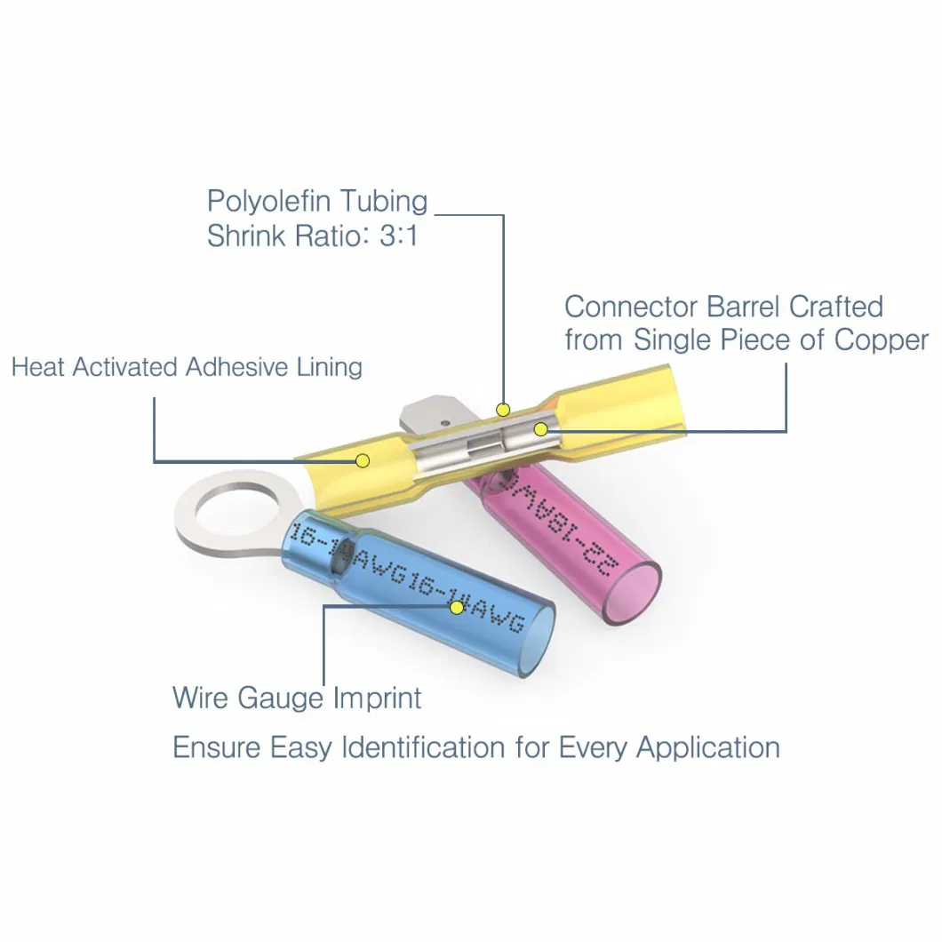 Hampool Popular Brass Wiring Accessories Automotive Shrinkable Ring Terminal
