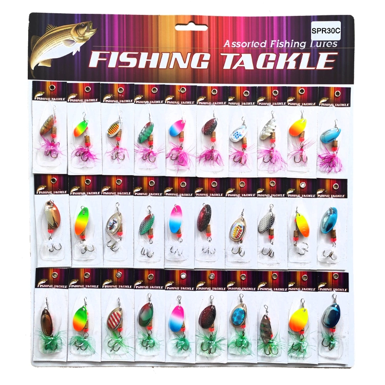 Fishing Spoons Metal Lures, 30PCS Colorful Casting Fishing Spinner Baits Trout Trolling Spoon Fishing Lures Sharp Treble Hooks Tackle Kit