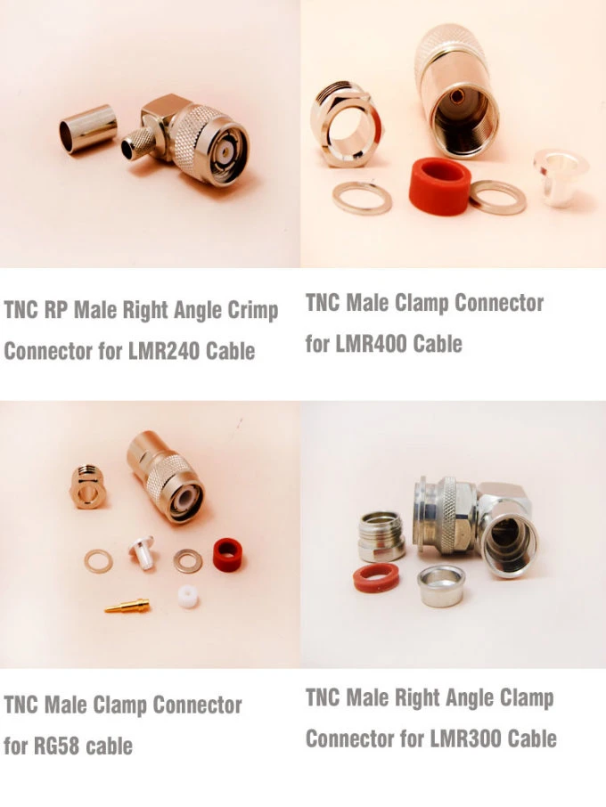 Antenna Wire Electrical Waterproof RF Coaxial LMR300 5D-Fb Cable Male Right Angle Clamp TNC Plug Connector Terminals