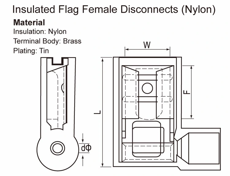 Flag Shape Female Insulated Terminal