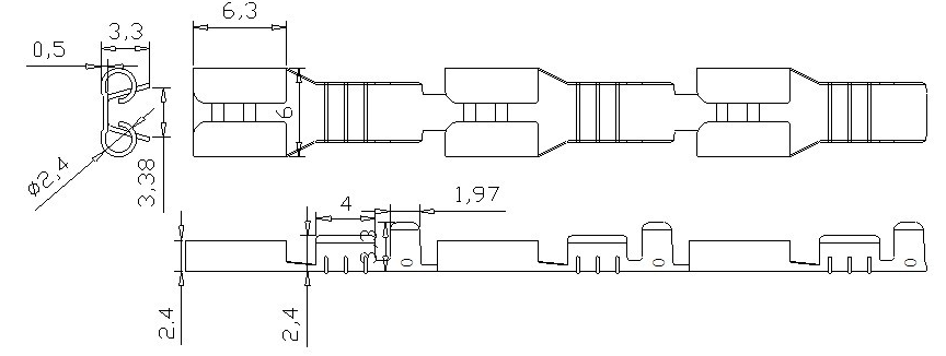 Trail Terminal187 Straight Female Terminal (HS-BT-002)