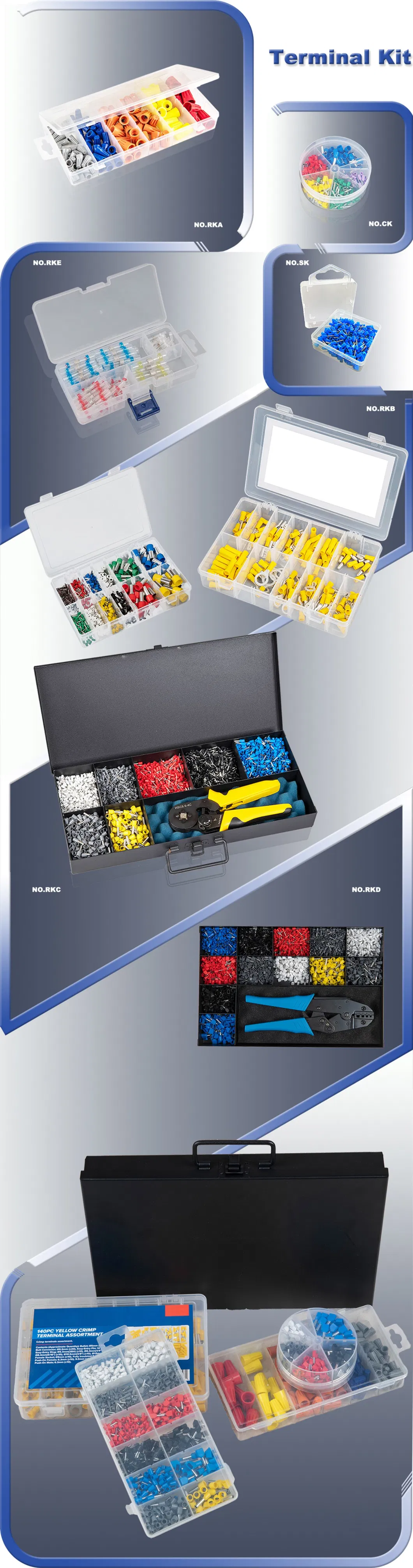 Multi-Functional Assorted Insulated Electrical Wire Terminal Crimp Kit