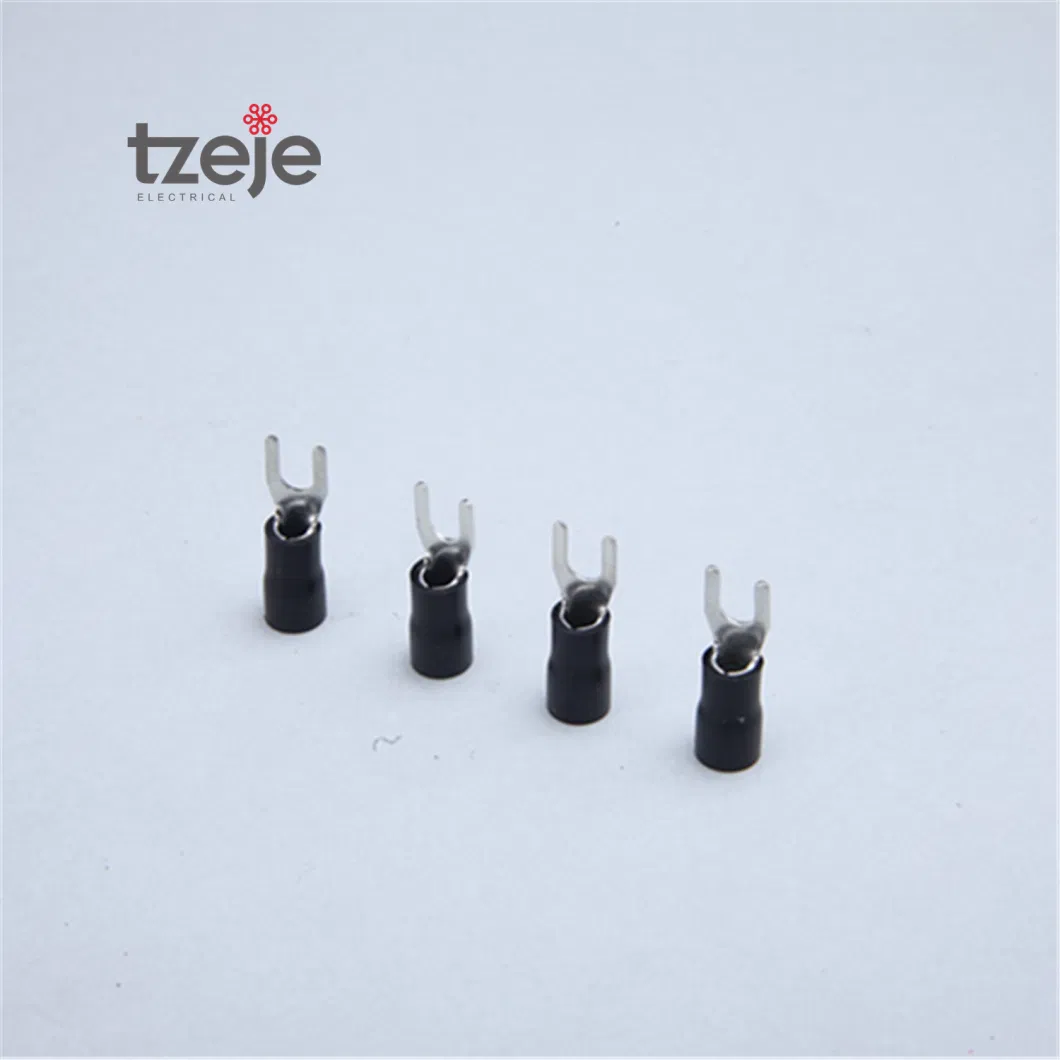 Black Fork Insulated Termianals U Type Spade Lug Wire Connectors