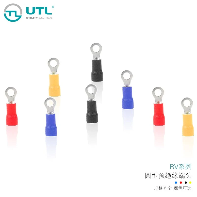 Terminals Electrical Cable Lugs Wire Termination Crimp Copper Round Ring Insulated Connector Terminal