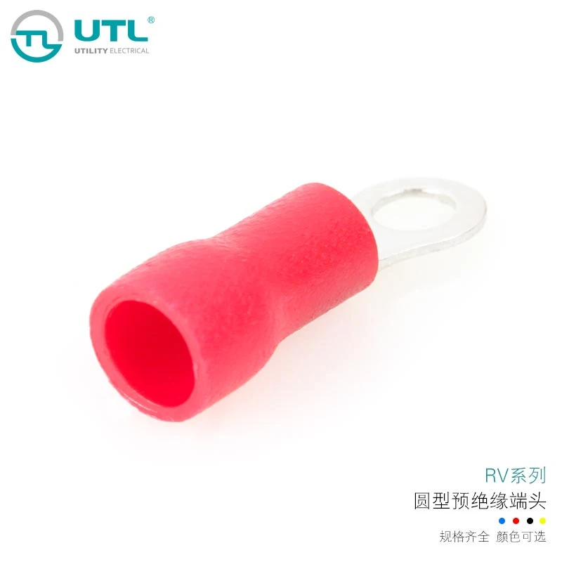 Terminals Electrical Cable Lugs Wire Termination Crimp Copper Round Ring Insulated Connector Terminal