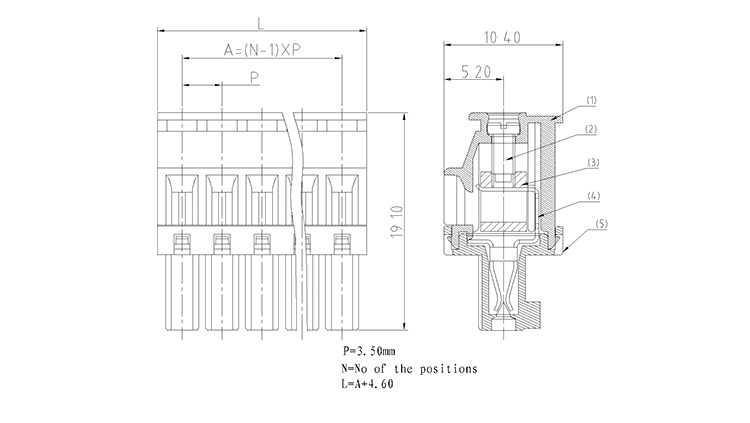 Terminal Blocks Ma1.5/Vr3.5 (3.81) Cable Connectors PCB Mount Screw Male