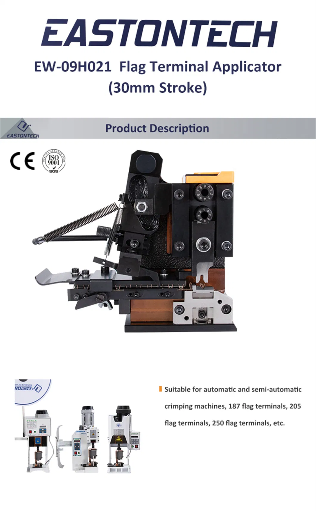 Factory Price Semi-Automatic Electronic Wire Terminal Crimping Machine Flag Terminal Applicator (30mm stroke))