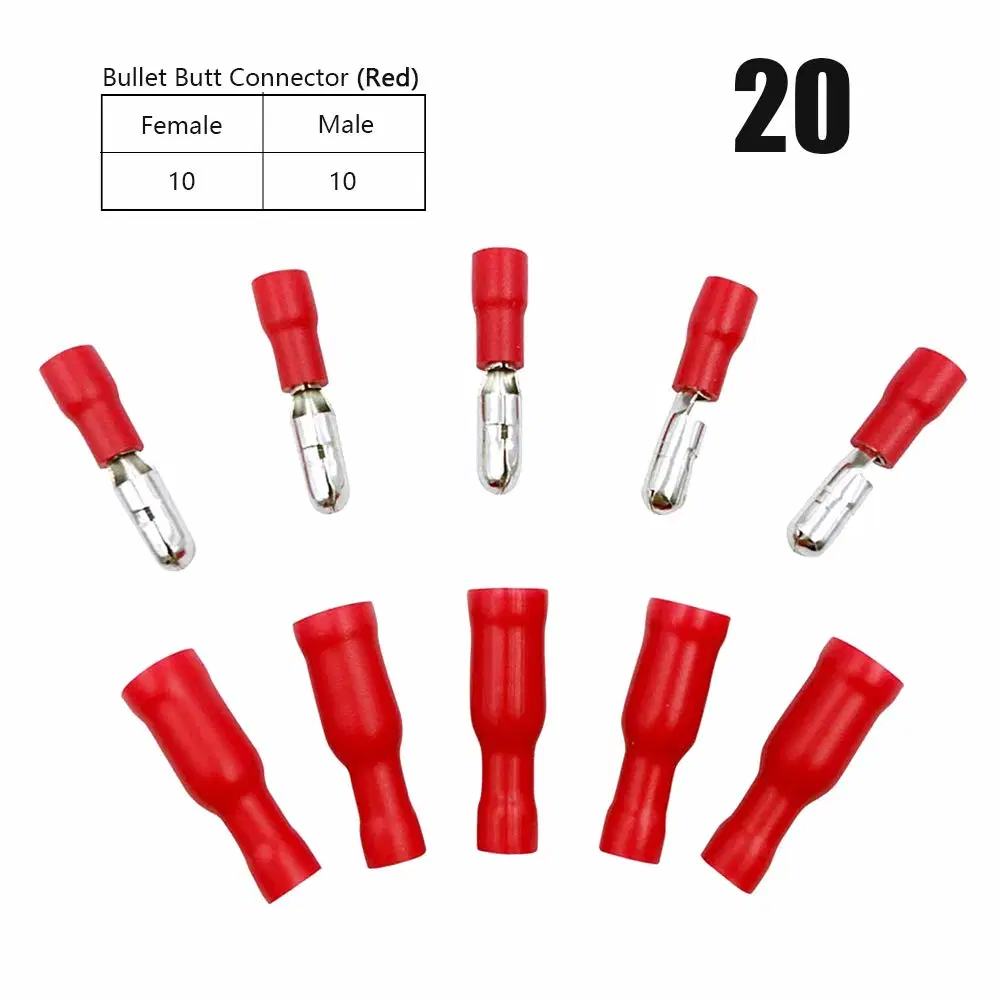 Hampool Various Wire Connectors Pre-Insulated Crimp Terminal Splicing Bullet Connector