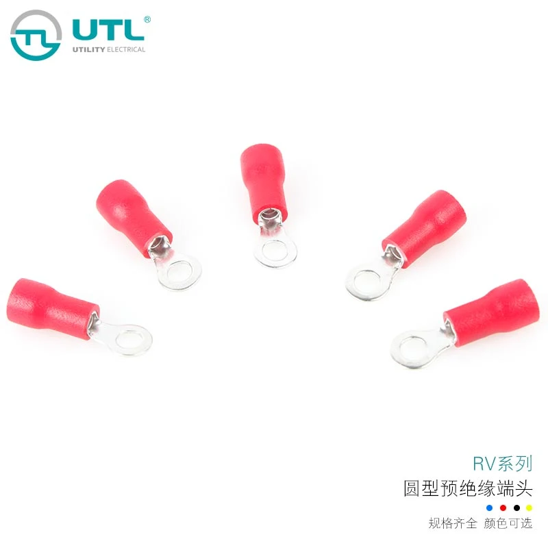 Terminals Electrical Cable Lugs Wire Termination Crimp Copper Round Ring Insulated Connector Terminal