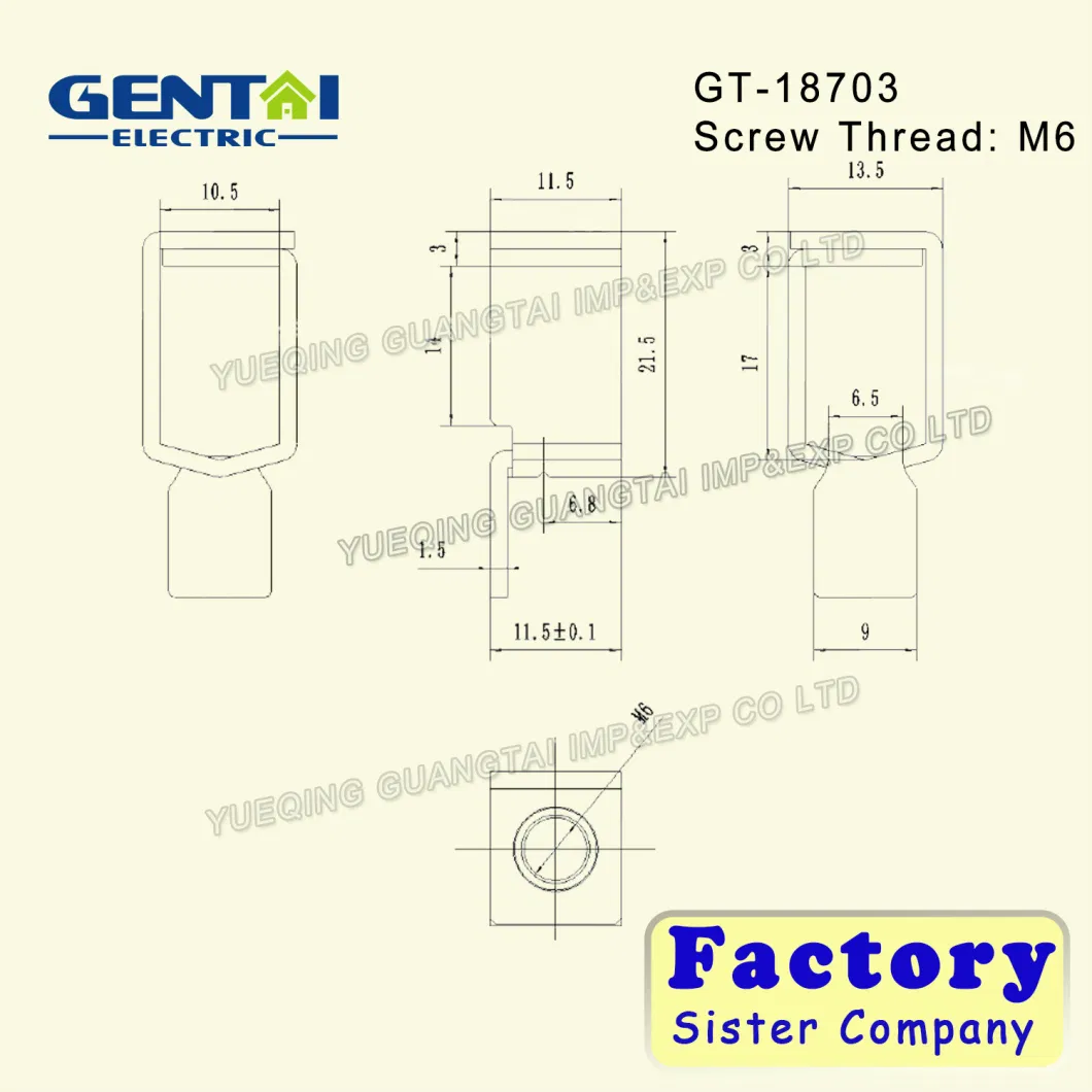Gt-18703 Good Quality Electrical Square Iron Terminal Screw Wire Terminal