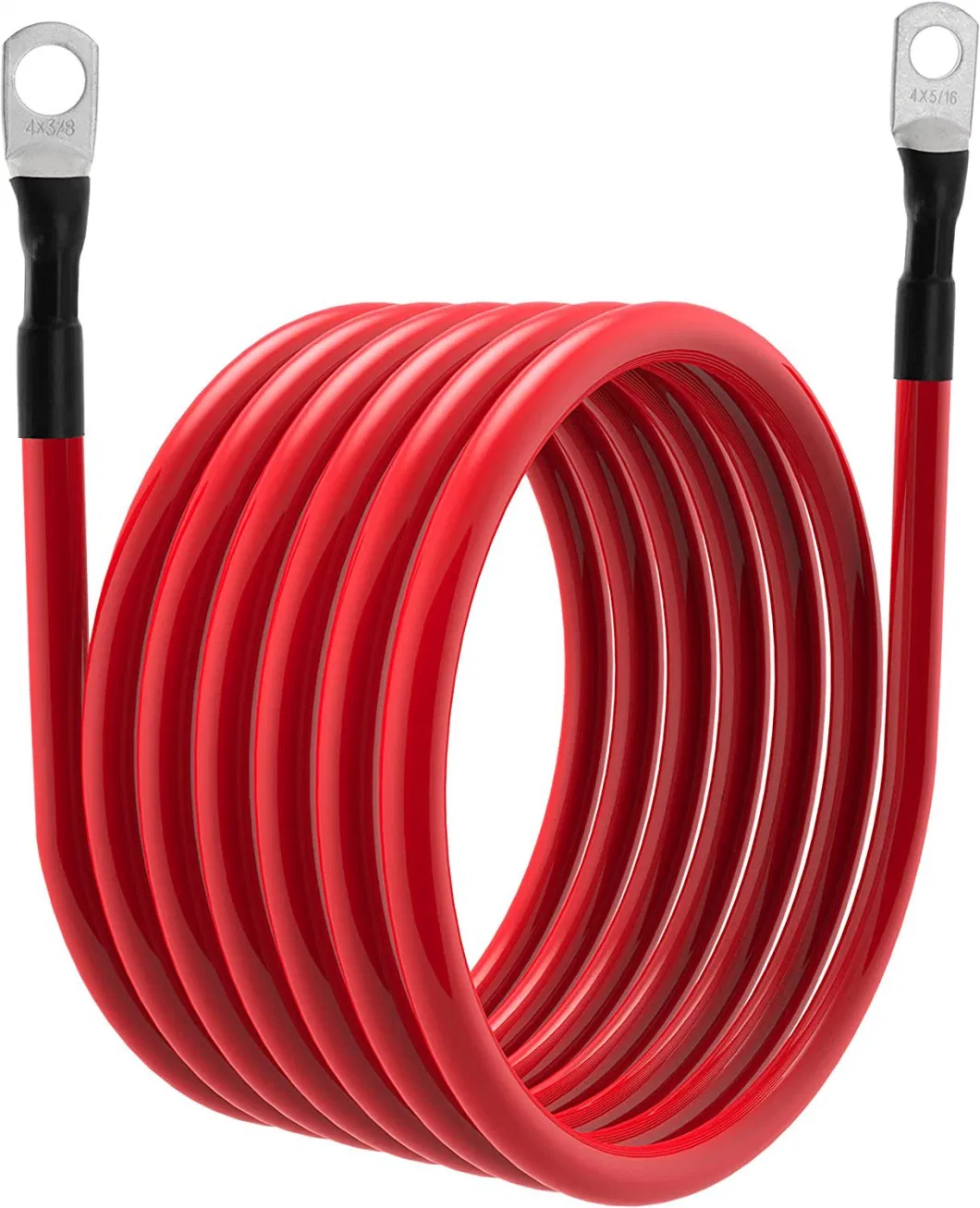 Red and Black Ground Cable High Current Car Battery Cable Pressed Ring Terminal Solar Cable