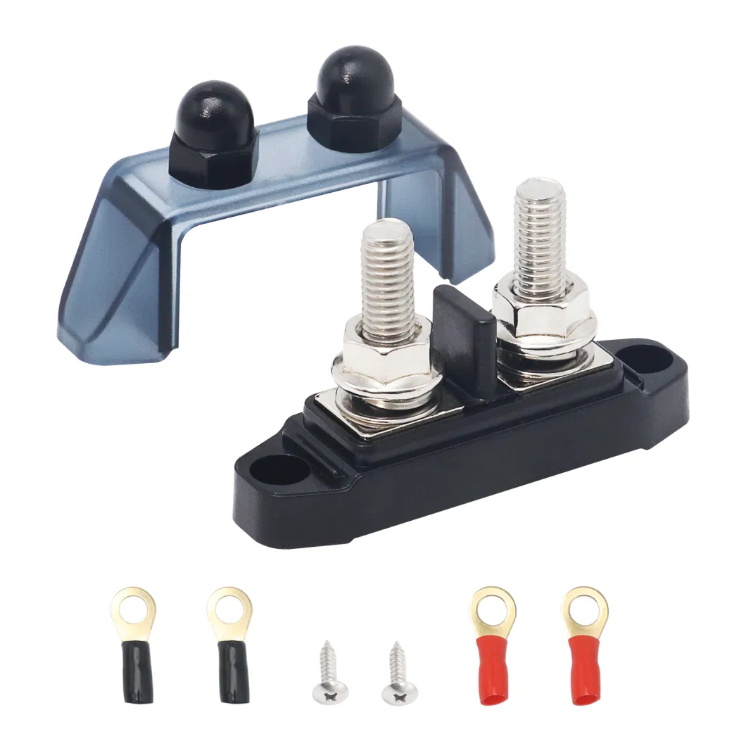 Edge Pg2-516 Insulated 2 Position Busbar 2 X 5/16&rdquor; Studs Terminals Power Distribution Block with Ring Terminals