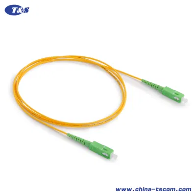 1m (3FT) Sc APC to Sc APC Simplex OS2 Single Mode PVC (OFNR) 2.0mm Tight-Buffered Fiber Optic Patch Cable #D0006