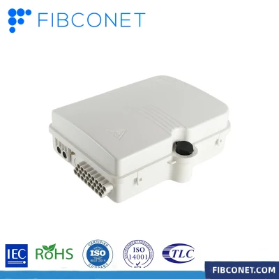 FTTX Passive Plastic Products 1*12 Core Fiber Optic / Optical Distribution Box with Drop Cable