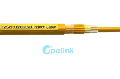 Breakout Optical Fiber Cable 24 Cores Singlemode Indoor Cabling Fiber Optic Cable, for Direct Splicing to Connector and Connecting to Equipment