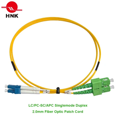 LC/PC-Sc/APC Duplex Singlemode 2.0mm Fiber Optic Patch Cable