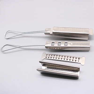 201 Stainless Steel/Electronic Galvanized Steel FTTH Fittings Arc Type Anchor/Drop Wire Clamp
