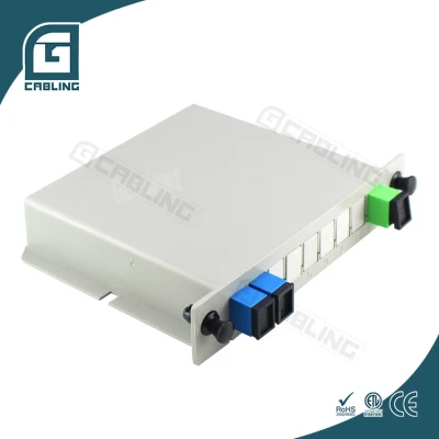 Gcabling Telecommunication FTTH Fibre Optique Cassette Splitter 1X2 1X4 1X8 Upc Connector Fiber Optic Splitter