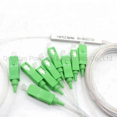 1X8 0.9mm Sc/APC Connector FTTH Fiber Optic PLC Splitter