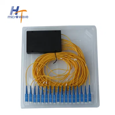 Htmicrowave Factory Price Fiber Optic Distribution Box FTTH 1X16 ABS Box Type Optical Fiber PLC Splitter