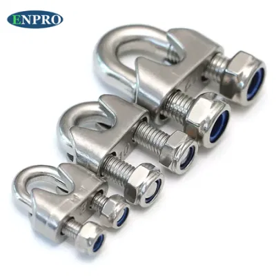304 Stainless Steel Wire Rope Clip Clamp for Wire and Cable with Nylock Nut