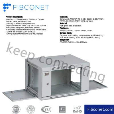 FTTH Fiber Optic Metal Distribution Cross Connect Box Terminal Junction Termination Electrical Outdoor Indoor Cabinet Network Server Rack