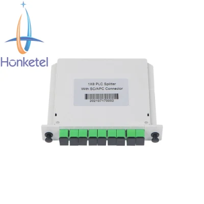 1* 8 Lgx Box Type PLC Splitter for FTTX Passive Optical Networks & CWDM & DWDM and Optical Cable TV System with Sc/APC Connector