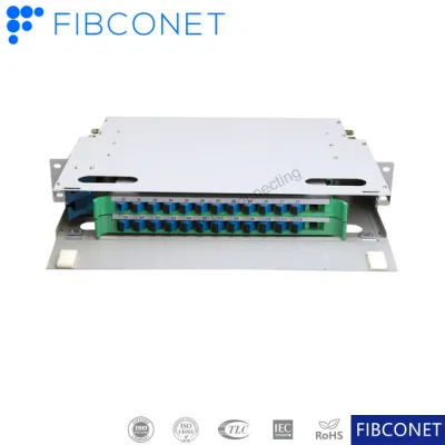 Cold Rolled Steel ODF Frame Integrated Tray Fiber Optic Distribution Cabinet with Connectors 24 Core Patch Panel