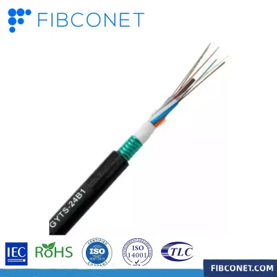 FTTH GYTS Outdoor 12 24 48 144 Cores Singlemode Underground Optic Optical Fiber Cable