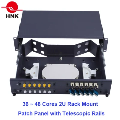 24~48 Cores 19" 1u/2u Fiber Optic Rack Mount Patch Panel ODF