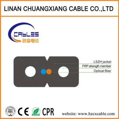 FTTH Flat Drop Cable Optical Fiber with LC-LC Connector Patch Cord