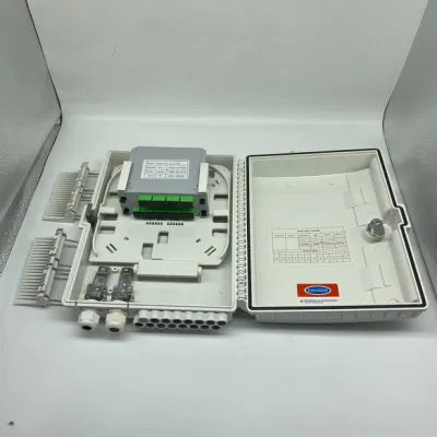 PC ABS 16 Port Fiber Optic Distribution Box with 1 16 PLC Splitter 16 Core Optical Terminal Box FTTH Box