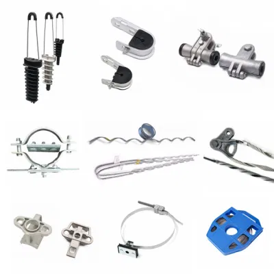 Suspension Anchor Dead End Clamps Strain Guy Wire Pole Bracket Hook Tension Clamp for Hanging Fiber Optic Cable ADSS Accessories
