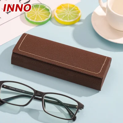 Inno-T166 PU / PVC Leather Student Metal Crush-Resistant Glasses Box Eyeglasses Case with Stitches, Free Custom Logo