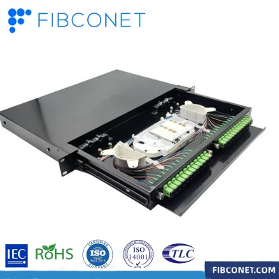 FTTH Fiber Optic Outdoor 24 Cores Sc APC Optical Patch Panel with Track