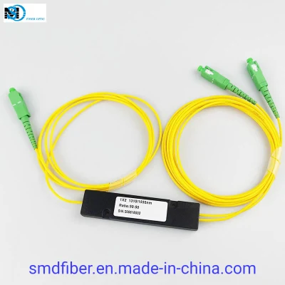 50/50 Ratio Sc/APC ABS Box Type Fbt Fiber Optic Splitter 1*2 PLC Splitter