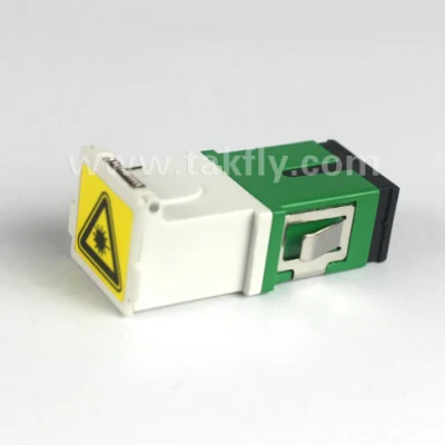 Green APC Type Sc-Sc Sm Simplex Fo Shutter Adaptor with Flange