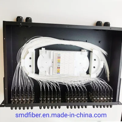 19" Rack Mount Terminal Box Fiber Optic Splice Box Patch Panel with Pull out Drawer