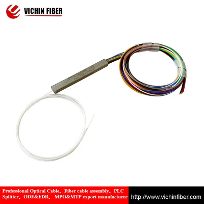 OEM Fiber Optic PLC Spliter 1*2 1*4 1X8 None Connector PLC Splitter 8ways Micro Steel Tube PLC Splitter